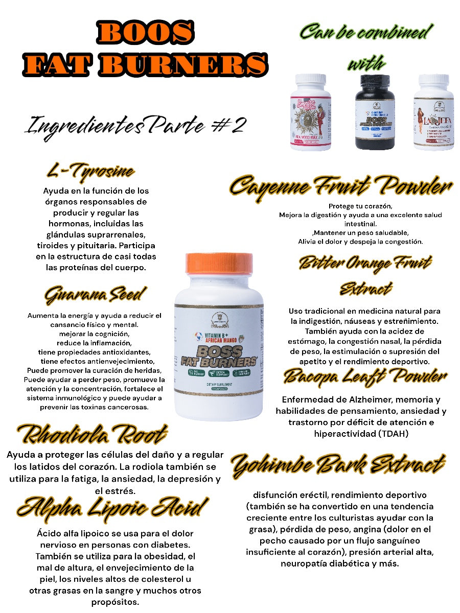 🌟LEVEL #1 EMPIRE LATINO (60 Days supply FULL KIT (NO CAFFEINE) WITH SEA MOSS + BOSS FATBURNER (30 Days supply)