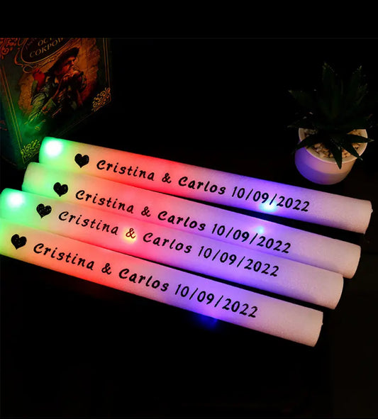 120 psc LED Glow Sticks Bulk Colorful RGB Glow Foam Stick Cheer Tube Dark Light for Xmas Birthday Wedding Party Supplies