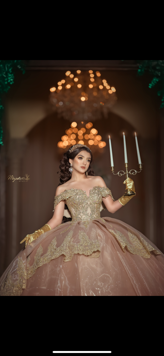 Princess Belle Champagne Luxury Dress