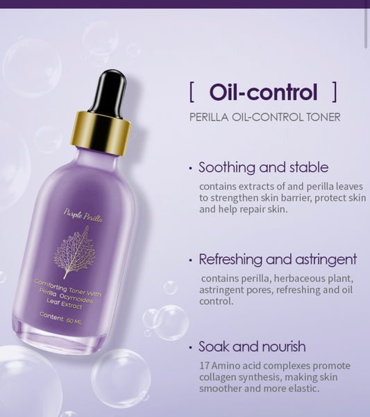 PERILLA (OIL CONTROL) + WITCH HAZEL ,VITAMIN C , COLLAGEN , HYDRONIC ACID SERUM