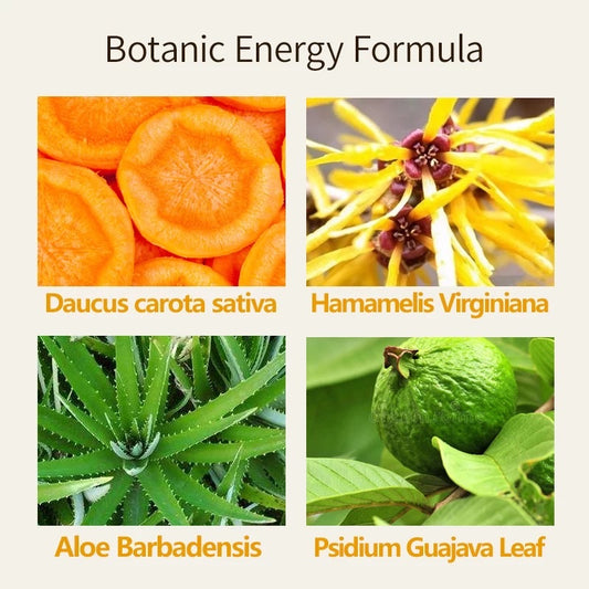 CARROT DRY SKIN + WITCH HAZEL ,VITAMIN C , COLLAGEN , HYDRONIC ACID