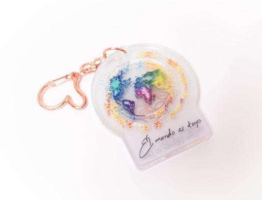 El Mundo es Tuyo Keychain with moving owl 🦉 Inside