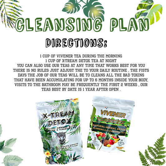 CLEANSING PLAN 1 XTREAM DETOX 1 VIVENER DETOX (SOFTER VERSION)30 DAY SUPPLY