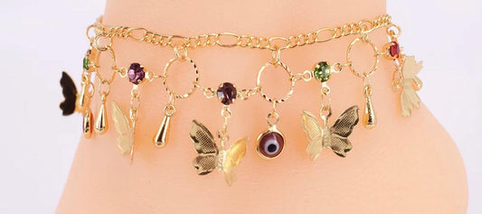 Mariposas Ankle or Bracelet with ojitos🧿Ojitos 🧿☪️ALL PRODUCTS COME CLEAN AND PREPARED WITH SPECIAL OILS AND PERFUMES☪️