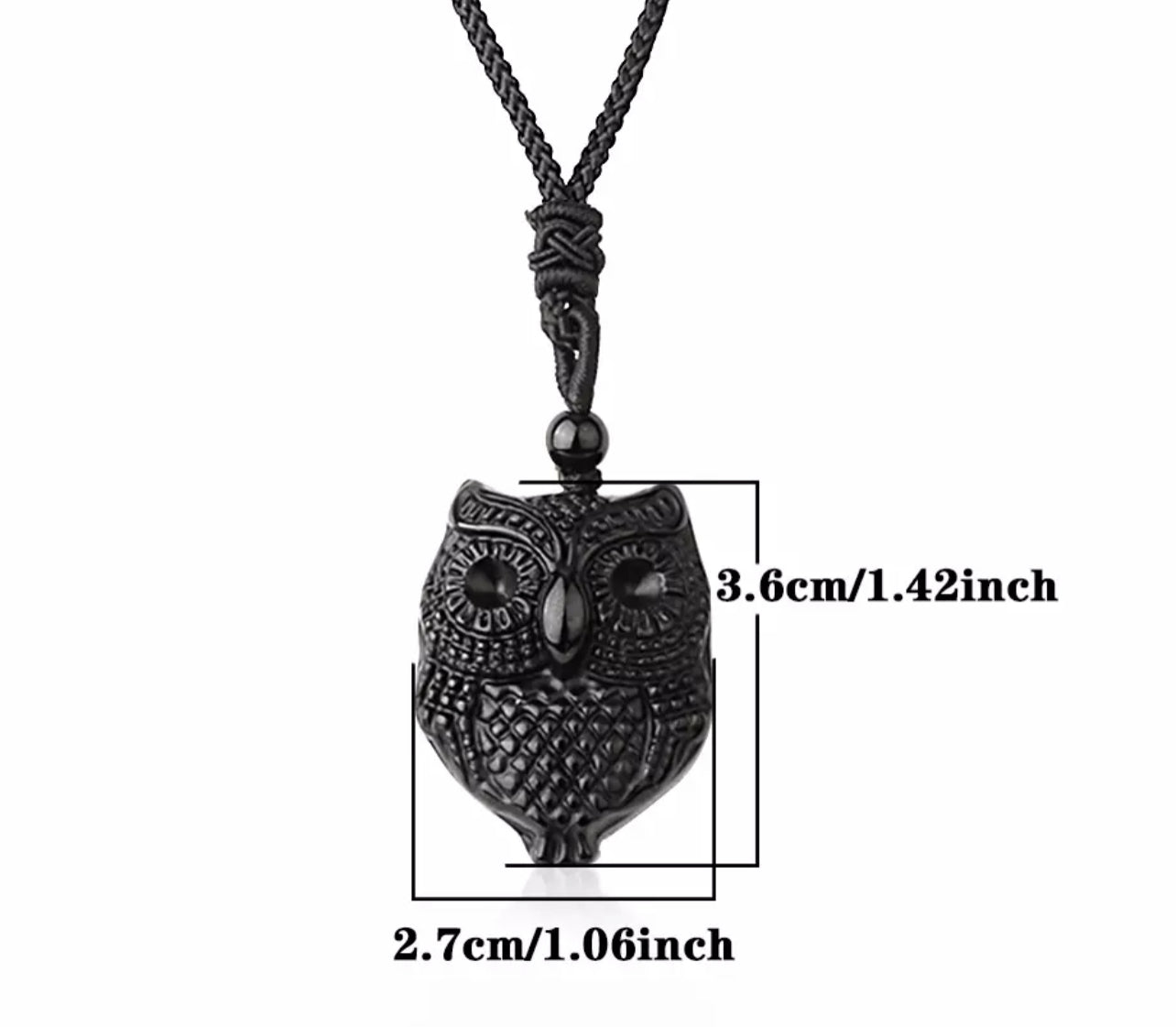 Owl OBSIDIAN NECKLACE (PROTECTION)