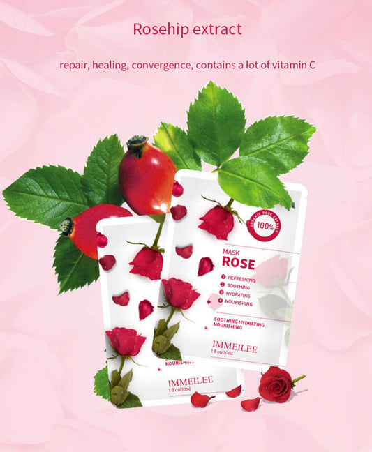 (5 PACKAGES) ROSE FACE MASK