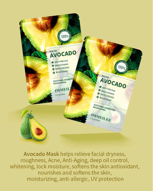 (5 PACKAGES) AVOCADO FACE MASK